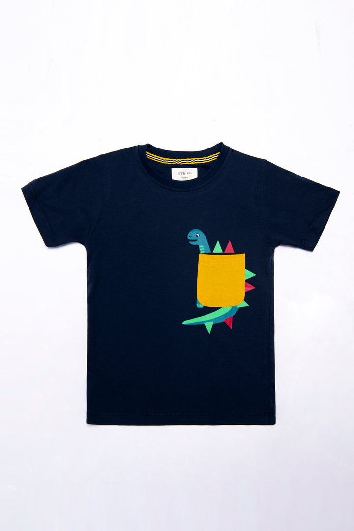 Printed T shirt with contrast Pocket