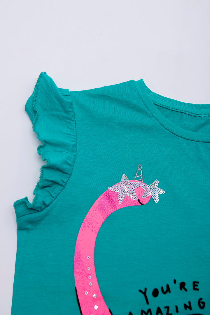 DINO PRINTED SEQUIN T-SHIRT