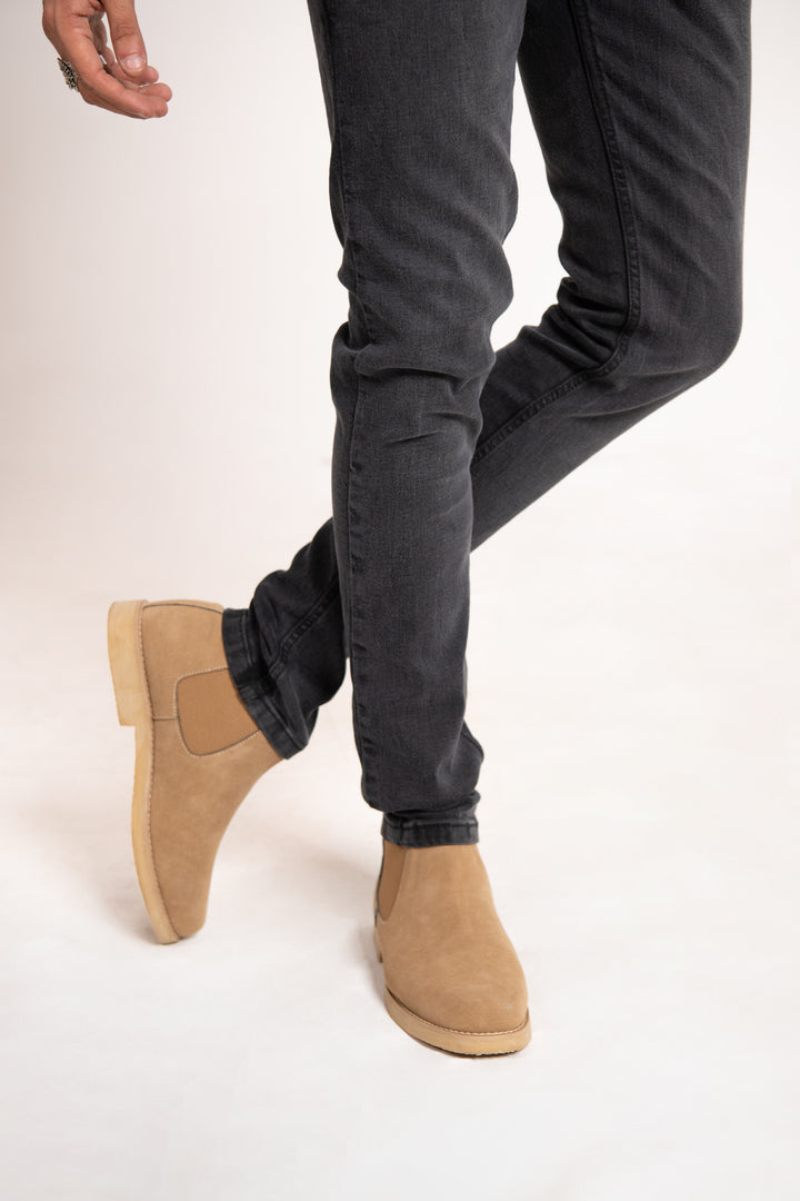 FAUX SUEDE ANKLE BOOTS