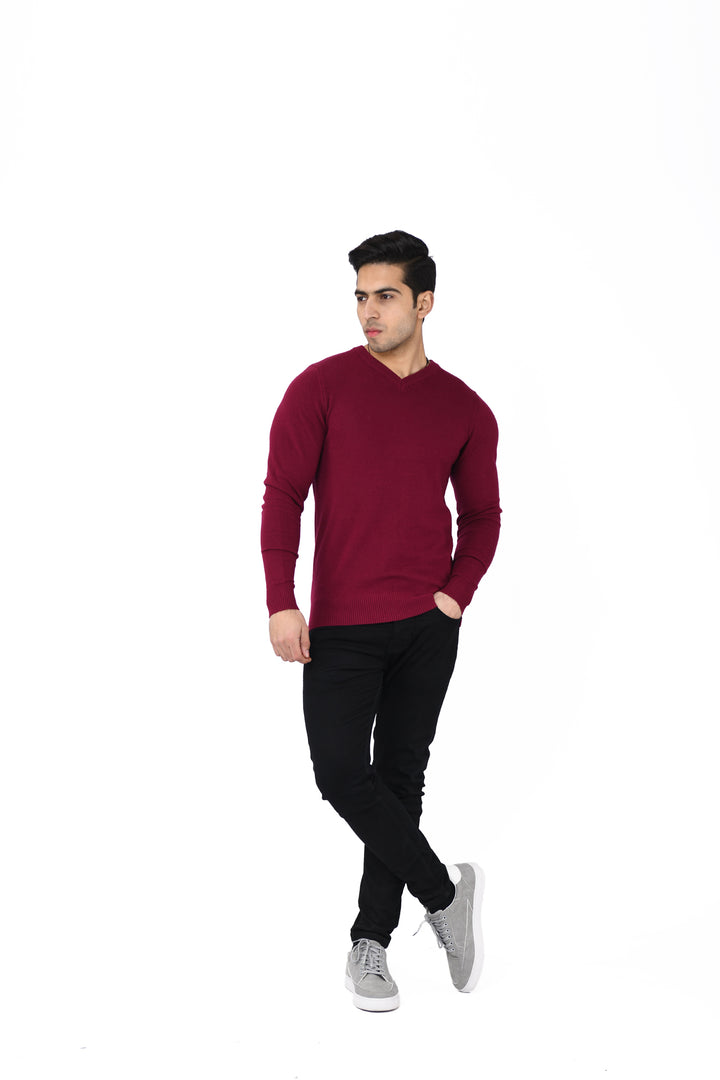Slim Fit Wool V Neck Sweater