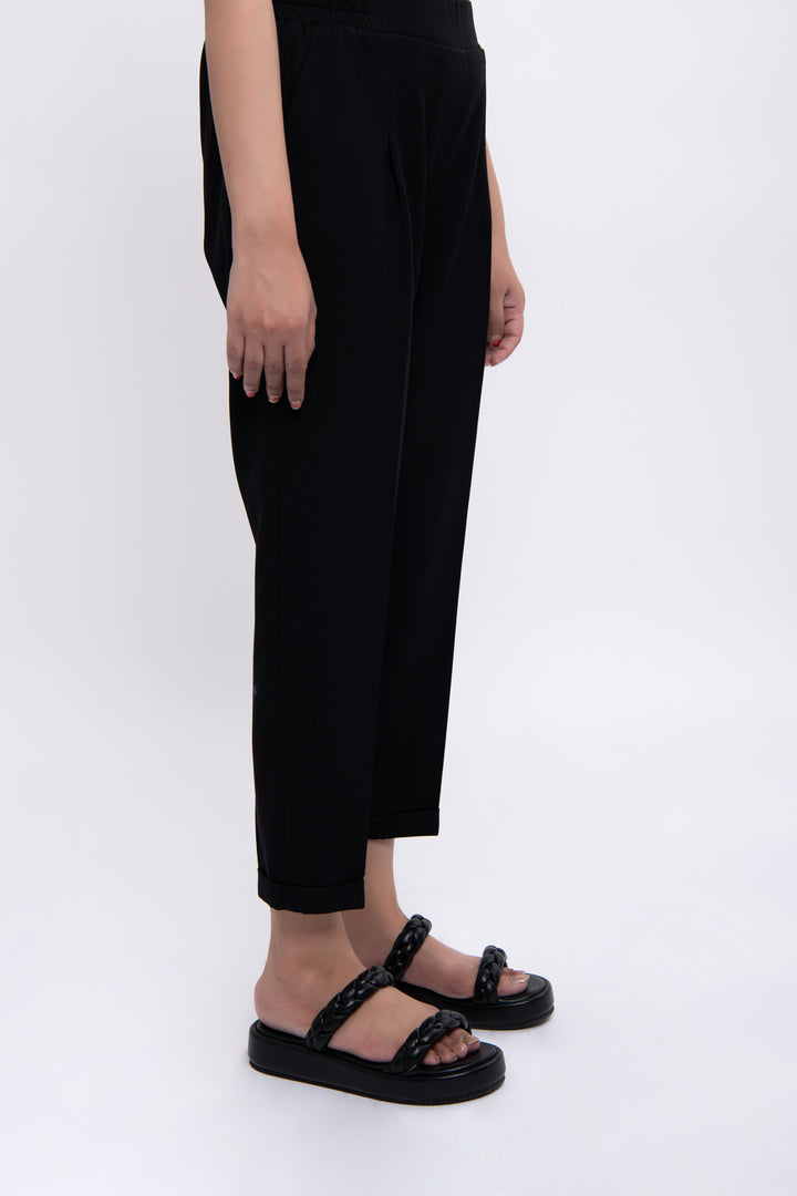 STRAIGHT FIT DARTED TROUSERS
