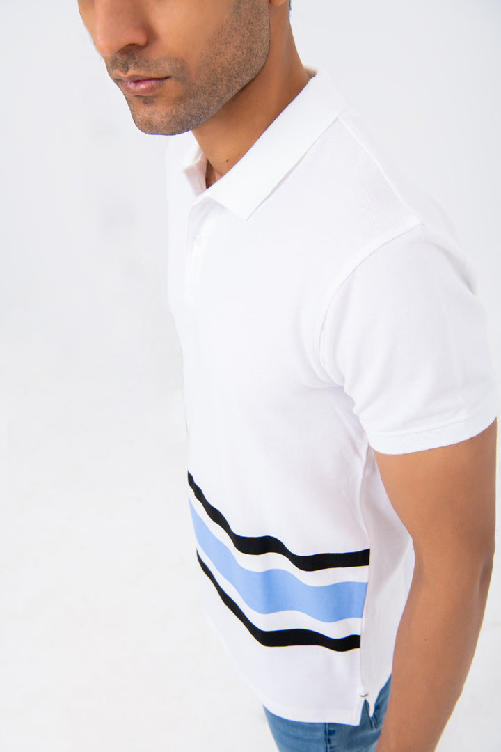 RELAXED FIT PRINTED COTTON POLO SHIRT