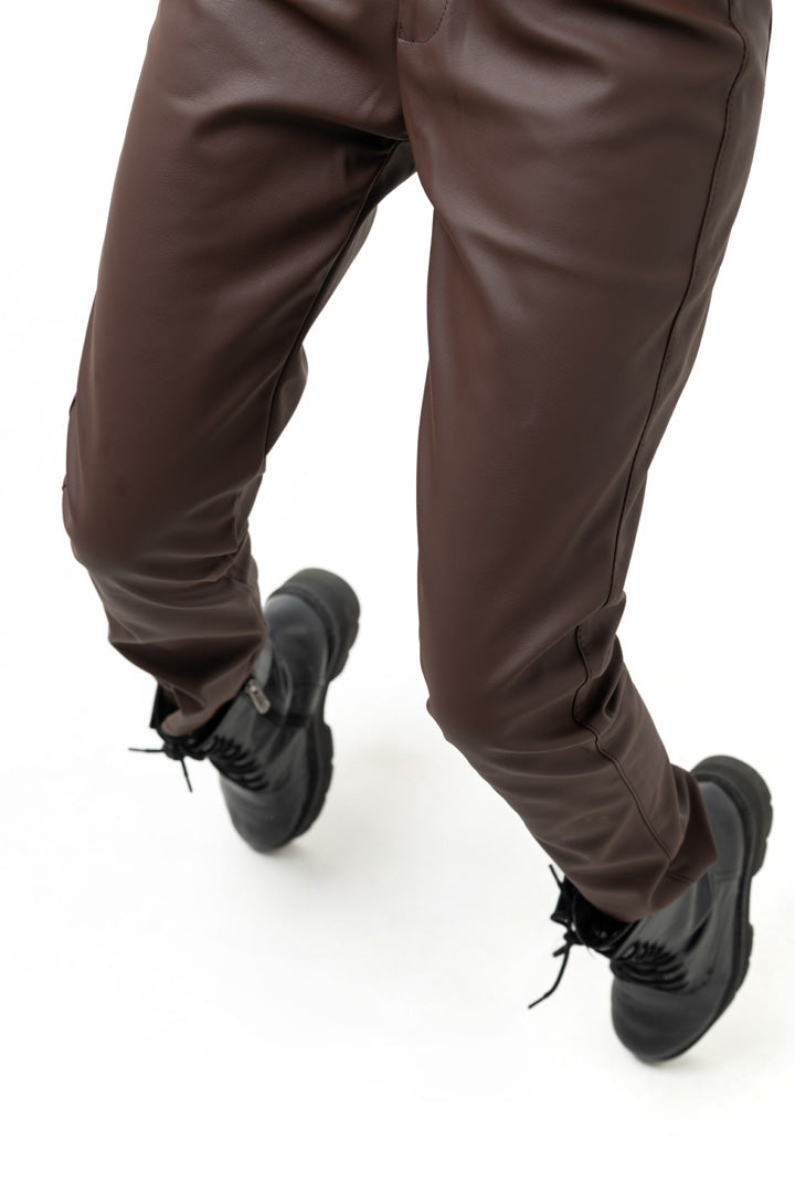 LEATHER PANTS BROWN