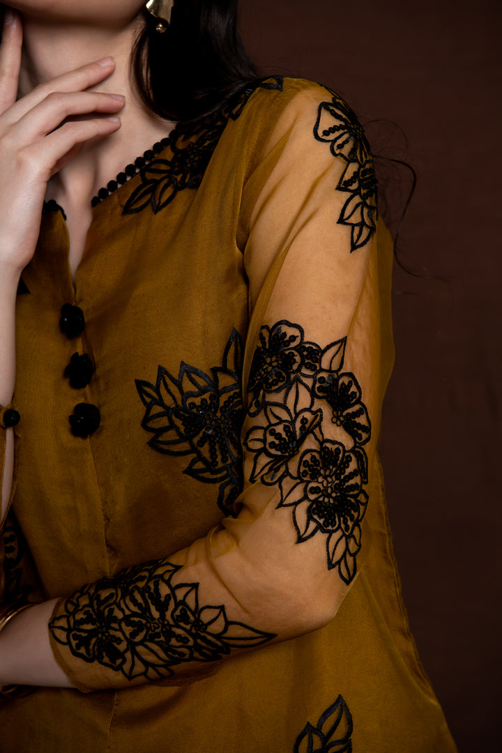 EMBROIDERED KURTA WITH SEQUEND DETAILS